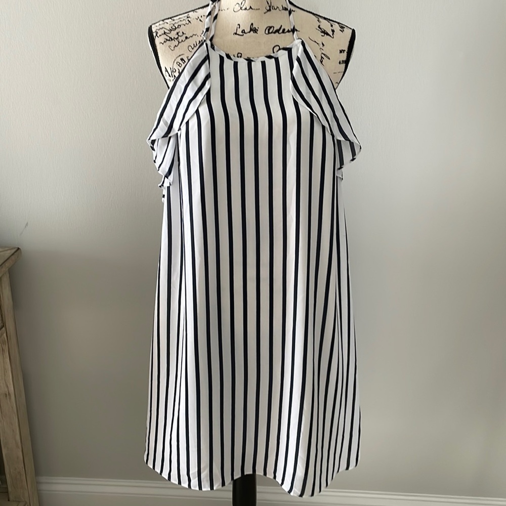 Halter Stripe Shift Dress